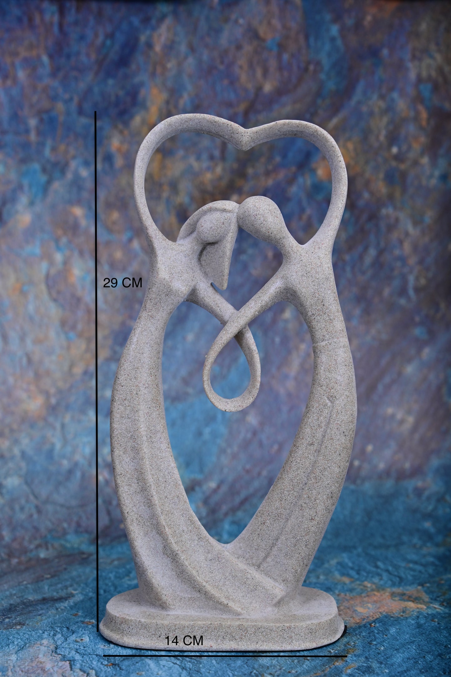 Bound in Silence | 18cm Abstract Stone-Finish Couple Sculpture