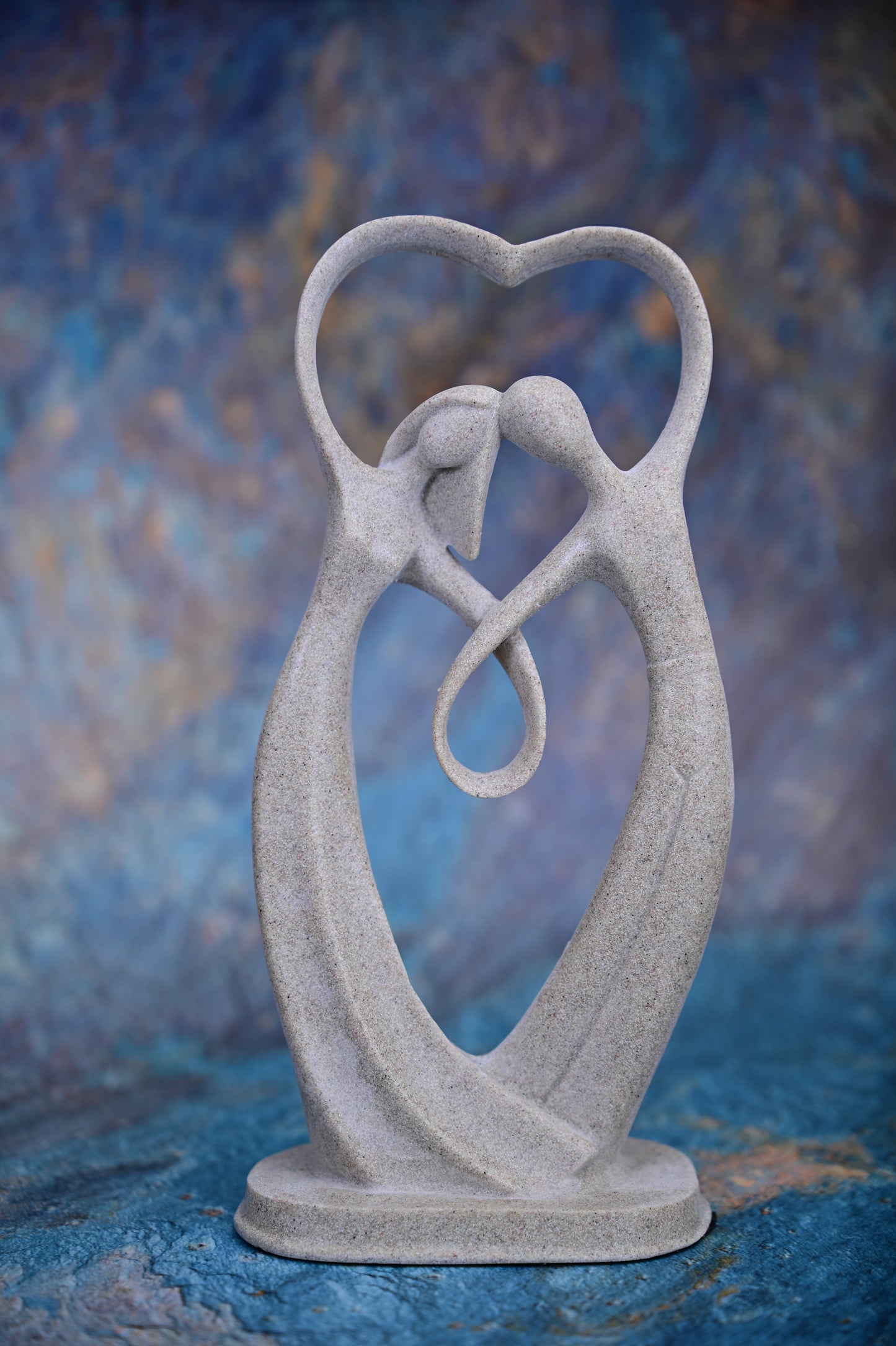 Bound in Silence | 18cm Abstract Stone-Finish Couple Sculpture