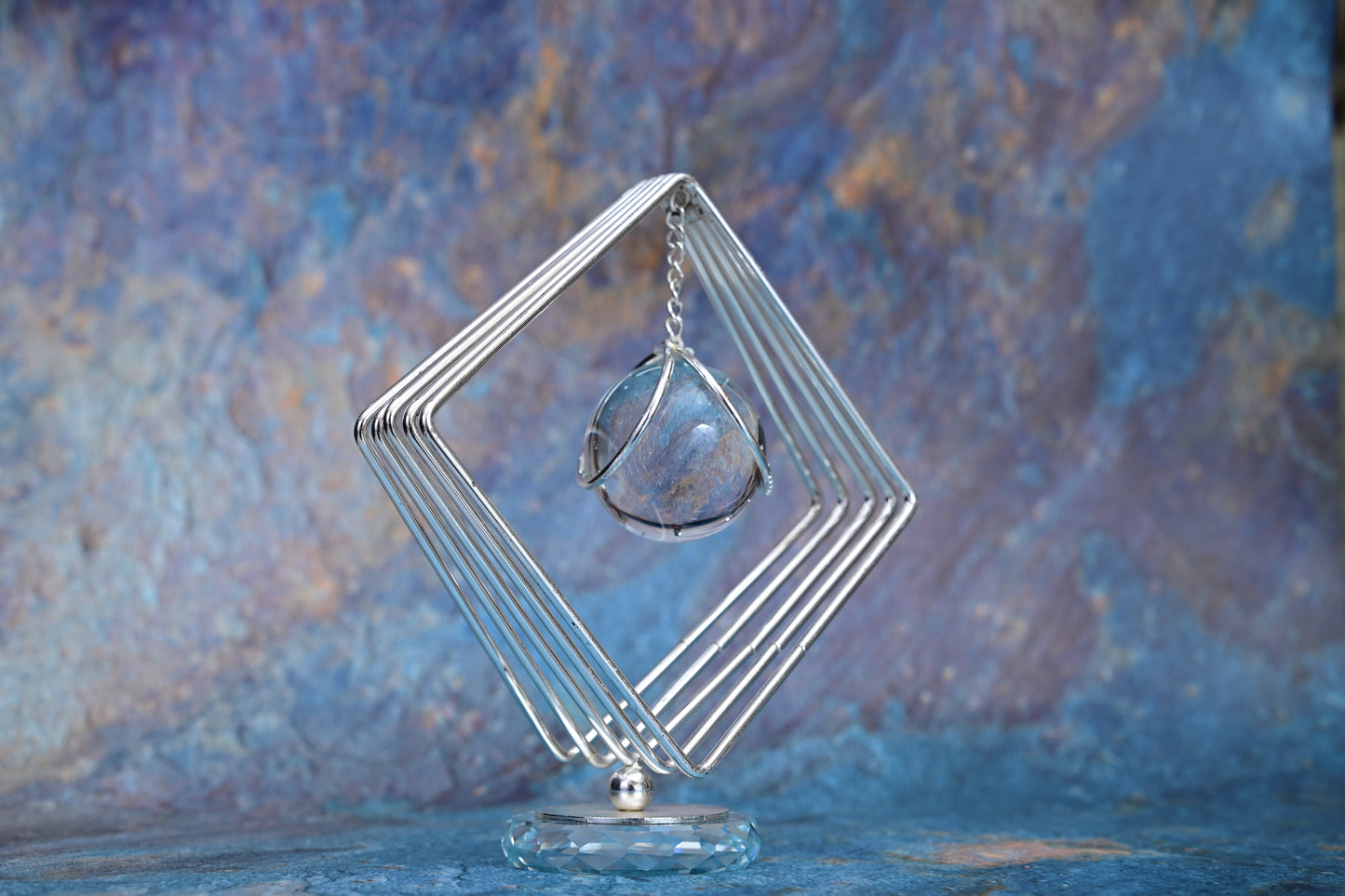 Orbit Table Accent with Crystal Core – Modern Luxe Design