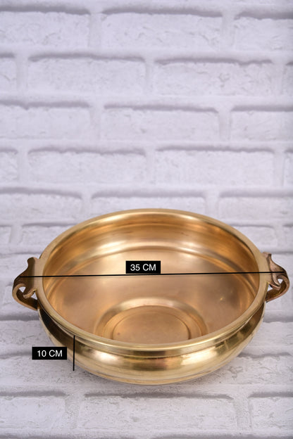 Brass Uruli with Handles – 35 cm