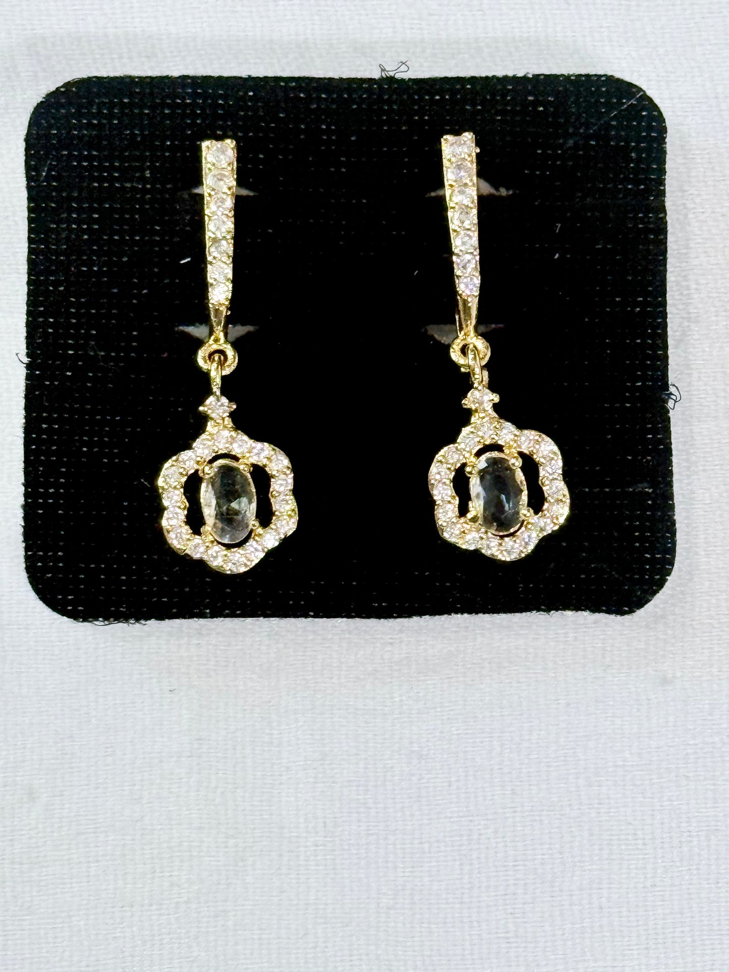 Ethereal Crown White Crystal Danglers