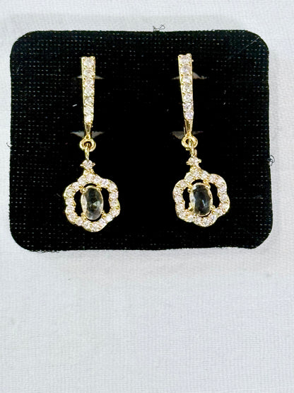 Ethereal Crown White Crystal Danglers