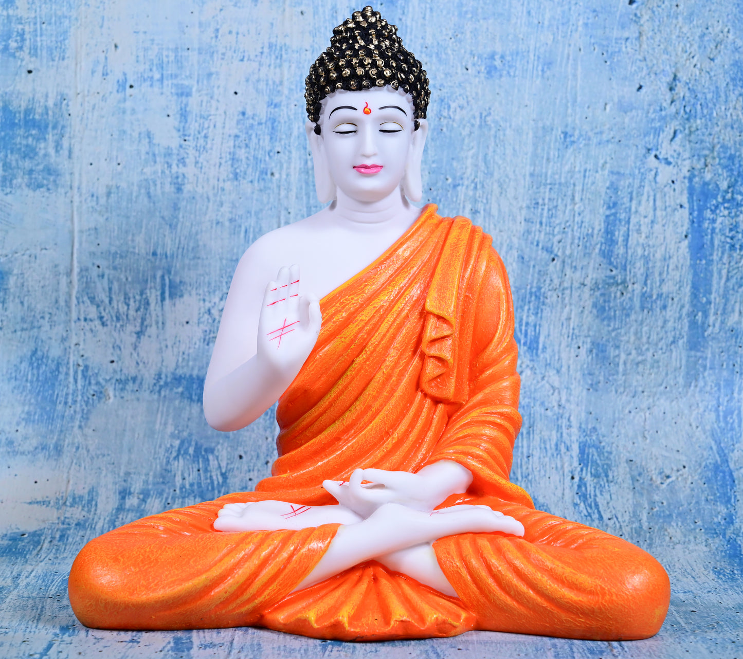Shanti – Meditating Buddha in Orange (37 cm)
