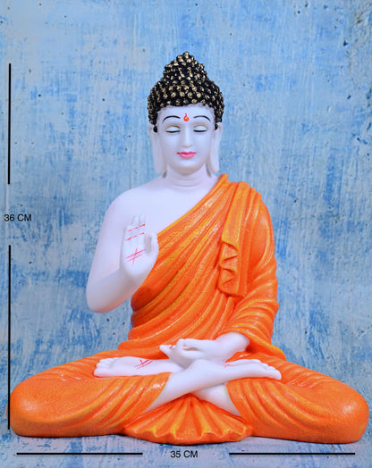 Shanti – Meditating Buddha in Orange (37 cm)
