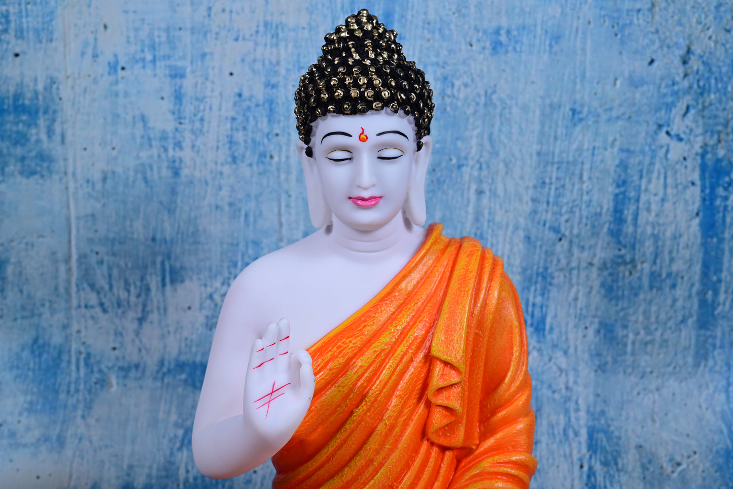 Shanti – Meditating Buddha in Orange (37 cm)