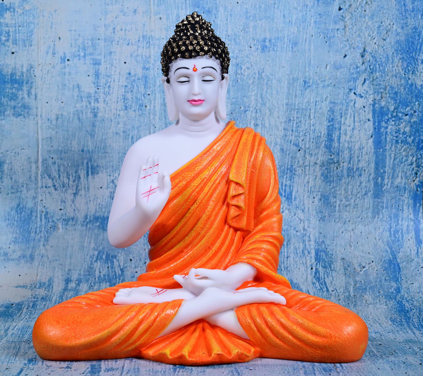 Shanti – Meditating Buddha in Orange (37 cm)