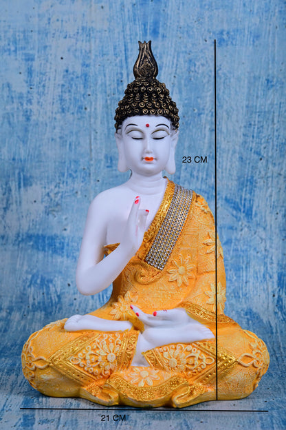 Golden Aura – Yellow Buddha Idol (23 cm)