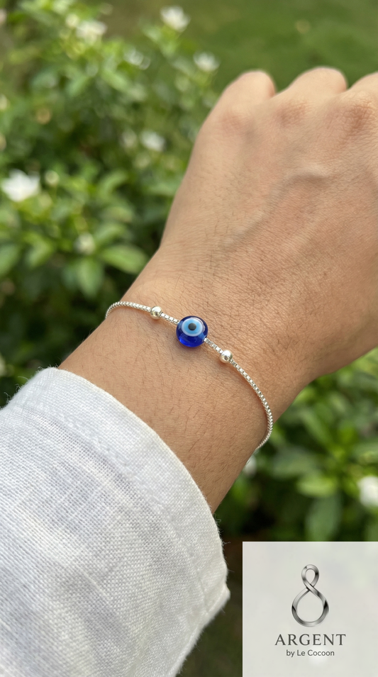 Silver Evil Eye Charm Bracelet