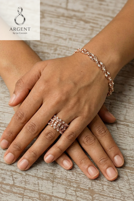 Rose Royale Bangle & Statement Ring Set