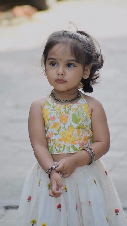 Festive Bloom Kids Lehenga Set